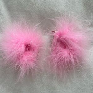 Pink Fluffy Hair Barrettes - Britney Spears
